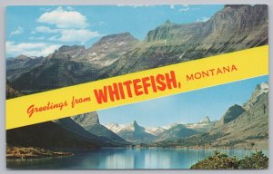 State View~Garden Wall & St Mary Lake Glacier Park Montana~Vintage Postcard