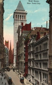 Vintage Postcard Wall Street The Financial Heart Of America Banks New York City