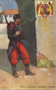 Soldiers of the World, Spanish Infantry Regt. Coat of Arms, TUCK 1910, Uniform
