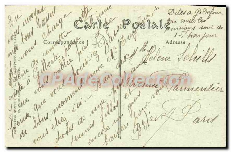 Postcard Old Treport Before the port and the Cliffs