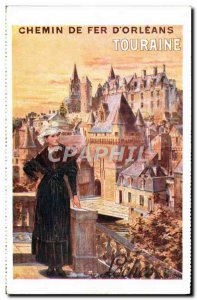 Postcard Old Train Railways & # 39Orleans Touraine Folklore