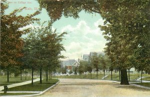 Vintage Postcard; College Ave Street Scene, De Kalb IL DeKalb County, Wheelock