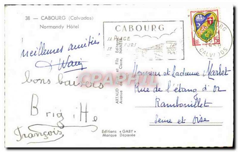 Old Postcard Cabourg Normandy Hotel