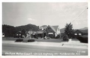 Robbinsville North Carolina Phillips Motor Court Real Photo Postcard AA33802