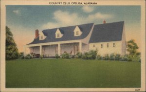 Opelika Alabama AL Country Club Linen Vintage Postcard