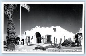 Ajo Arizona AZ Postcard RPPC Photo Pima County Building c1950's Unposted Vintage