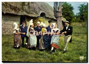 Old Postcard Folklore France Upper Normandy the country Normand Assembly danc...