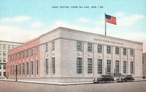 Vintage Postcard 1930's United States Post Office Fond Du Lac Wisconsin