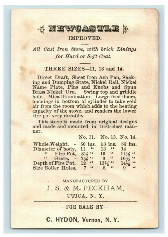 1880s-90s J.S & M. Peckham Stoves Gold Miner Pick Mine C. Hydon P194