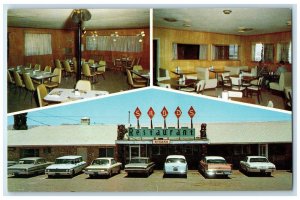 c1960 Sands Restaurant Highway Exterior Cars Van Horn Texas Multiview Postcard