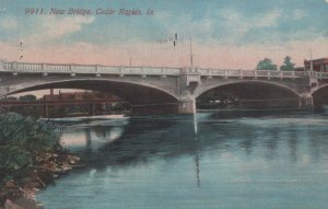 Postcard New Bridge Cedar Rapids Iowa IA