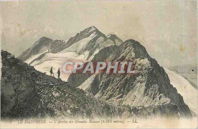 Old Postcard The Dauphine Arrete Grandes Rousses