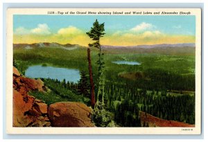 c1920 Top of The Grand Mesa Showing Island & Ward Lakes Unposted Postcard 