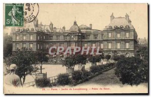 Postcard Old Paris Garden of Luxembourg Palace of the Senate