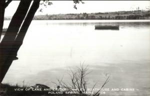 Poland Spring ME Hales Boathouse & Cabins - Lake 1950s-60s Real Photo Postcard