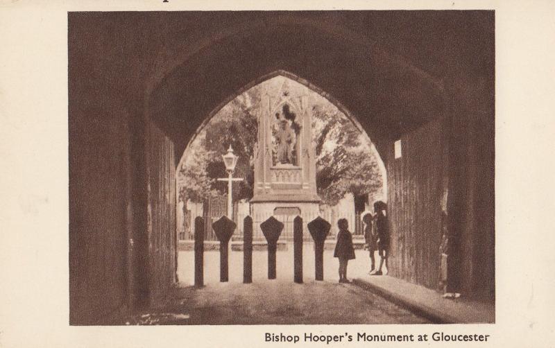 Children Playing at Bishops Hooper Monument Gloucester Old Postcard