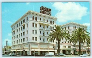 MERCED, California CA ~ Roadside HOTEL TIOGA Street Scene c1960s  Postcard