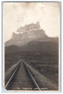 Castle Mountain Banff Line Of Canadian Pacific Railway RPPC Photo Postcard 