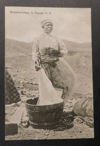 Mint Postcard Washerwoman St Vincent CV Cape Verde Bond Marche UPU RPPC