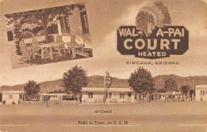 ROUTE 66 Kingman, Arizona WAL-A-PAI COURT Roadside Motel 1948 Vintage Postcard