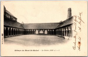 1910's Abbaye Du Mont St-Michel Le Cloitre France Posted Postcard