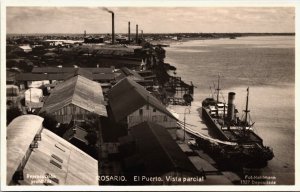 Argentina Rosario EL Puerto Vista Parcial Vintage RPPC C205