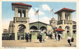 Roller Racer Coaster SEAL BEACH Orange County, California 1920s Vintage Postcard