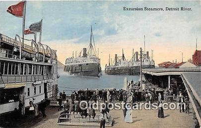 Excursion Steamers Detroit River Ship Unused 