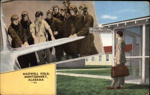 MONTGOMERY AL Maxwell Field Flying Cadet HQ MILITARY AVIATION Old Postcard