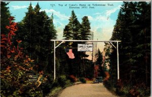 RARE Antique POSTCARD, Camel's Hump on Yellowstone Trail American Flag JD29