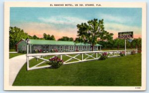 STARKE, FL Florida ~ Roadside EL RANCHO MOTEL  c1950s Bradford County Postcard