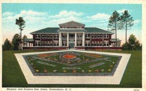 Vintage Postcard 1920's Masonic and Eastern Star Home Greensboro North Carolina