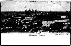 VINTAGE POSTCARD PANORAMIC VIEW OF THE CITY OF FERRARA ITALY 1910s