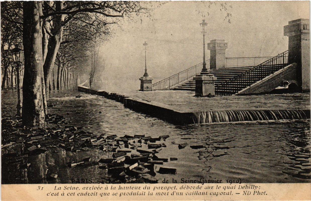 Carte Postale Ancienne Paris 75 - Inondations De Paris 1910 - Restaurant Ledoyen - CPA Noir Et Blanc