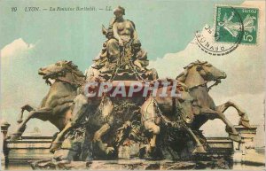 Postcard Old Lyon Fontaine Bartholdi