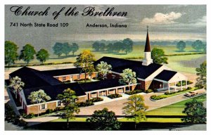 Postcard CHURCH SCENE Anderson Indiana IN AU7411