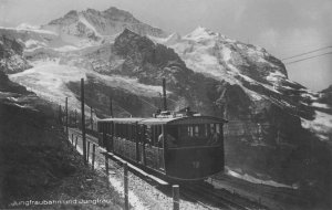 Junfrau Switzerland Railroad Train Station Real Photo Vintage Postcard JF686531