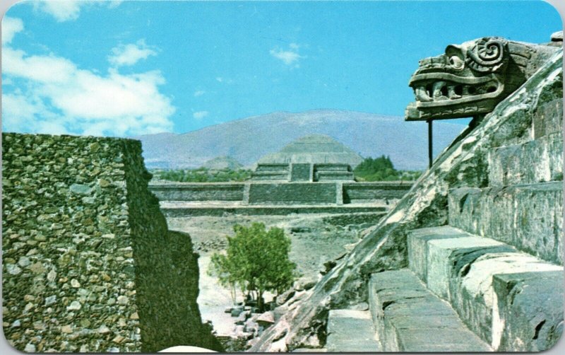 postcard San Juan Teotihuacan Mexico - View from the Temple of Quetzalcoatl