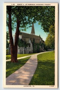 Robert E Lee Memorial Church Lexington Virginia Postcard Linen Unposted Unused