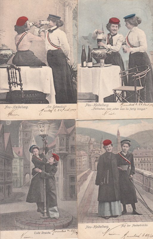 Studentika Mensur academic fencing school Heidelberg Germany students life 1903