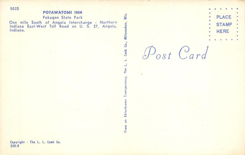 Pokagon State Park Indiana-Potawatomi Inn~Blossoming Trees~near Angola~Postcard