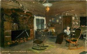 Cloud Clap Inn Mt Hood Oregon Interior C-1910 Portland Postcard 779