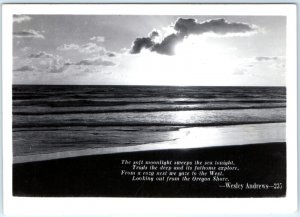 c1950s Oregon Shore Poem RPPC by Wesley Andrews Sunset Real Photo Scenic PC A131