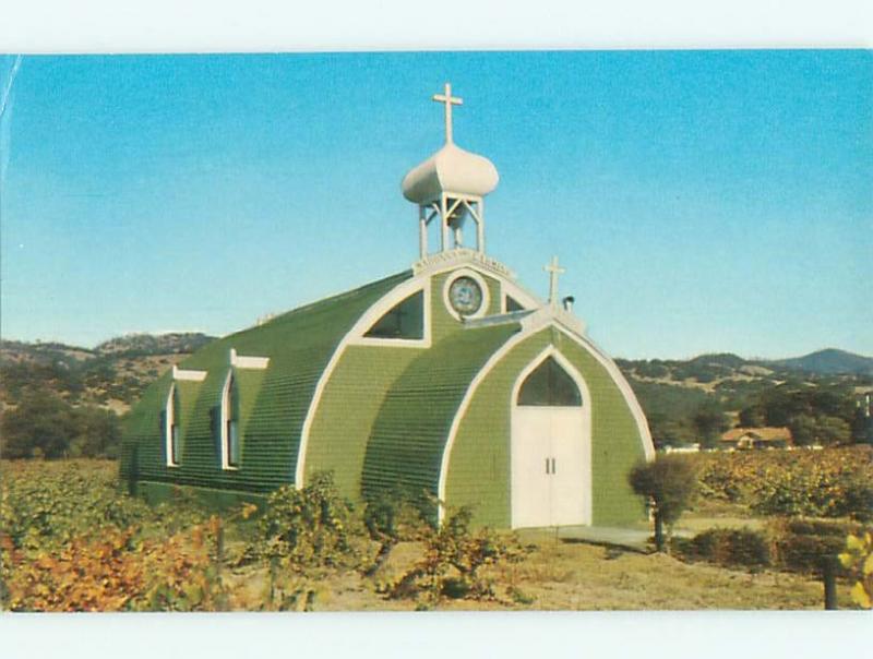 Pre-1980 CHAPEL AT SWISS COLONY VINEYARD SCENE Asti California CA W5653