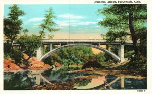 Vintage Postcard 1920's View of Memorial Bridge Bartlesville Oklahoma OK