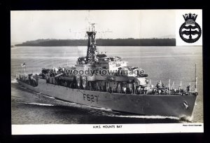 na7221 - Royal Navy Warship - HMS Mounts Bay, F627 - postcard