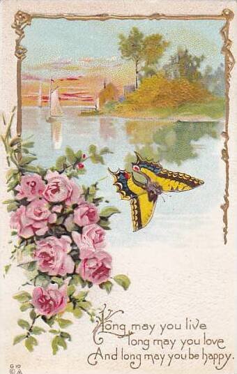 Butterfly With Roses 1914