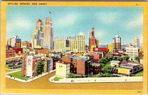 Postcard BUILDING SCENE Newark New Jersey NJ AN9386
