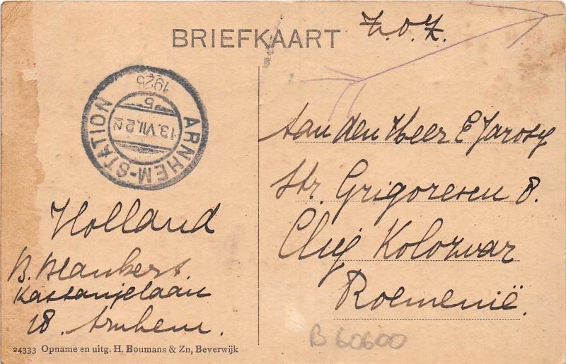 BC60600 Arnhem Superb RAR Station cancel TCV Crematorium 1925