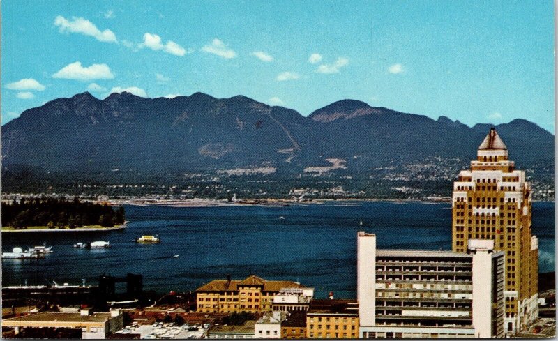 Customs Marine Building Mountains N Shoreline Postcard VTG UNP Vintage Unused  